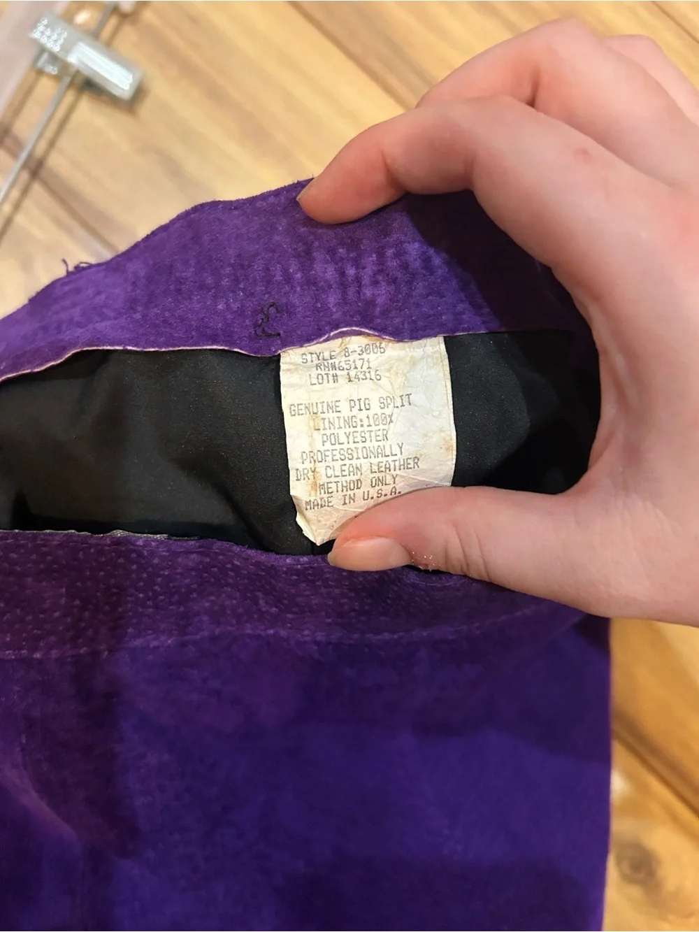 Phoenix Deep Purple Leather Pencil Skirt 24” Waist